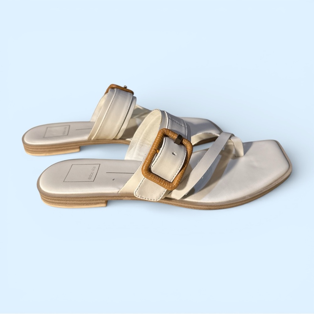Dolce Vita Ivory Buckle Thong Slide Sandals Size 9 - Picture 4 of 8